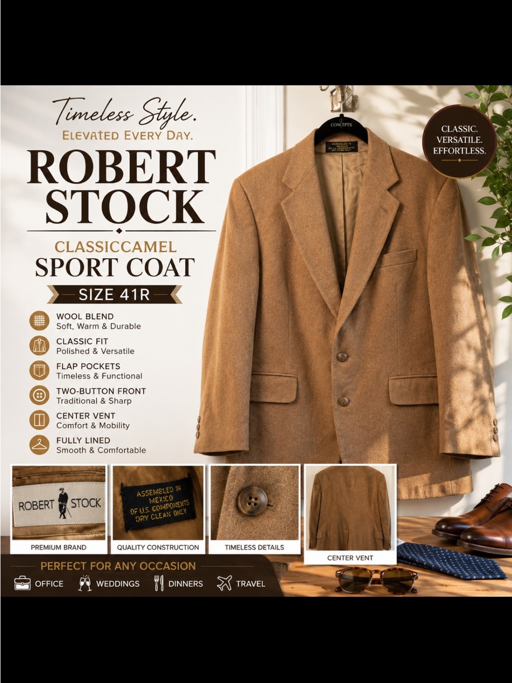 Robert Graham Camel Brown Sport Coat